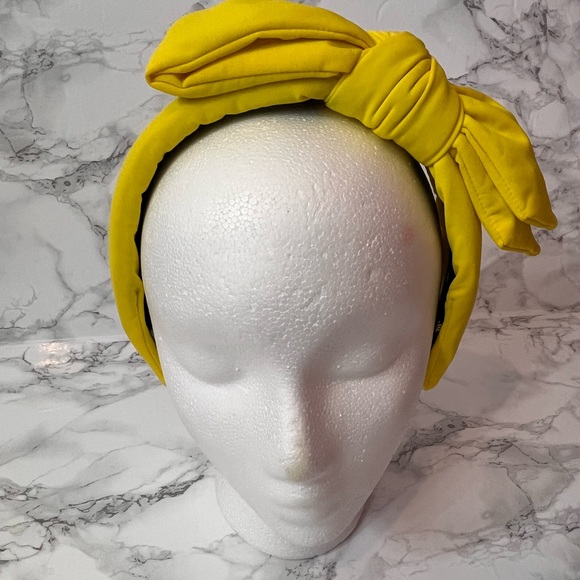 Lele Sadoughi Accessories - LELE SADOUGHI x Atlantic Pacific Yellow Neoprene Holly Bow Headband